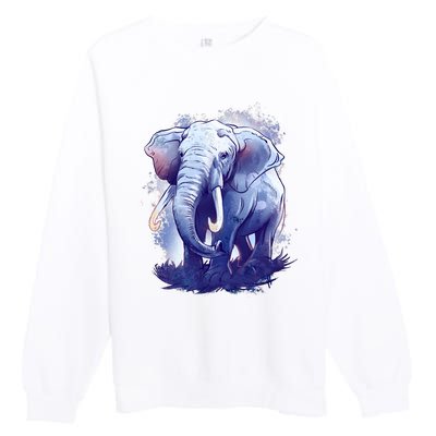 Elephant Colorful Art Premium Crewneck Sweatshirt