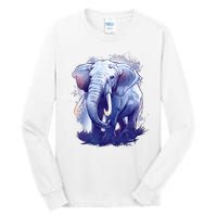 Elephant Colorful Art Tall Long Sleeve T-Shirt