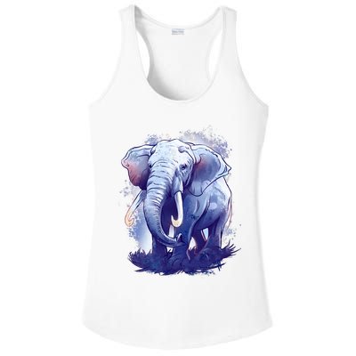 Elephant Colorful Art Ladies PosiCharge Competitor Racerback Tank