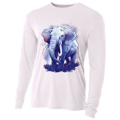 Elephant Colorful Art Cooling Performance Long Sleeve Crew