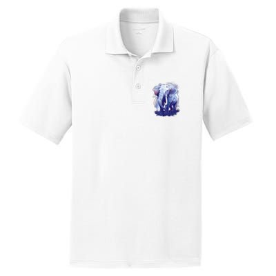 Elephant Colorful Art PosiCharge RacerMesh Polo