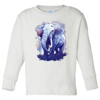 Elephant Colorful Art Toddler Long Sleeve Shirt