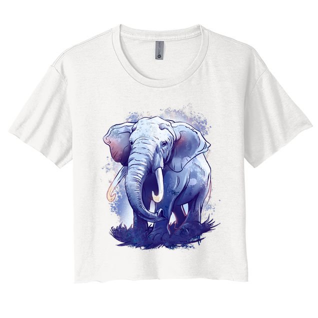 Elephant Colorful Art Crop Top