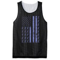 Esophageal Cancer Awareness Periwinkle Ribbon American Flag Mesh Reversible Basketball Jersey Tank