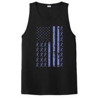 Esophageal Cancer Awareness Periwinkle Ribbon American Flag PosiCharge Competitor Tank