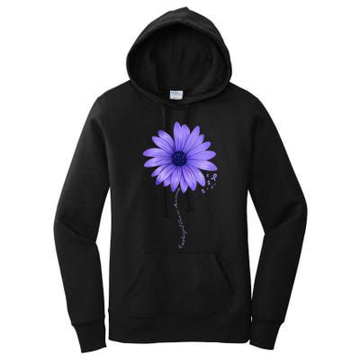 Esophageal Cancer Awareness Sunflower Periwinkle ribbon Women's Pullover Hoodie