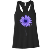 Esophageal Cancer Awareness Sunflower Periwinkle ribbon Women's Racerback Tank