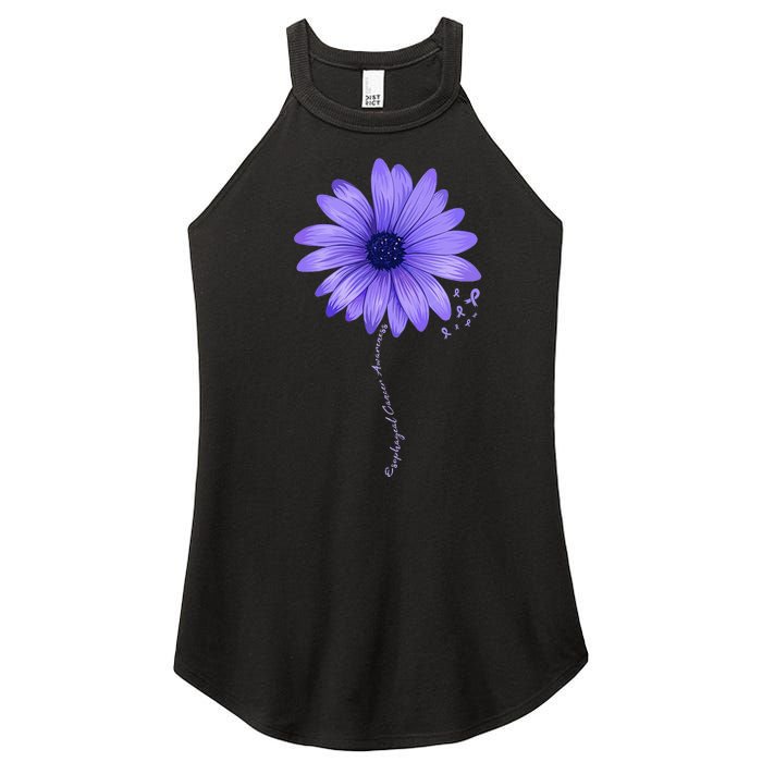 Esophageal Cancer Awareness Sunflower Periwinkle ribbon Women's Perfect Tri Rocker Tank