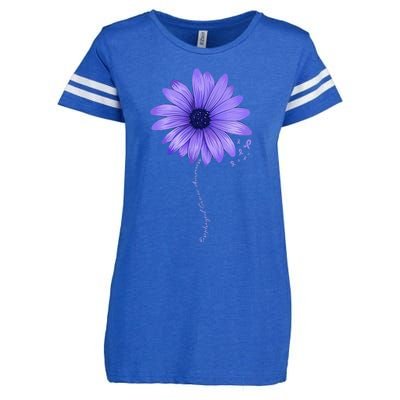 Esophageal Cancer Awareness Sunflower Periwinkle ribbon Enza Ladies Jersey Football T-Shirt