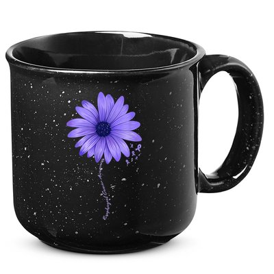 Esophageal Cancer Awareness Sunflower Periwinkle ribbon 15oz Campfire Ceramic Mug
