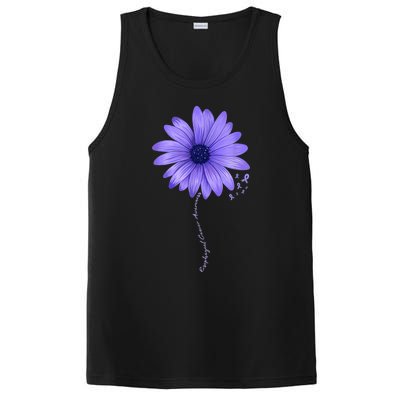 Esophageal Cancer Awareness Sunflower Periwinkle ribbon PosiCharge Competitor Tank