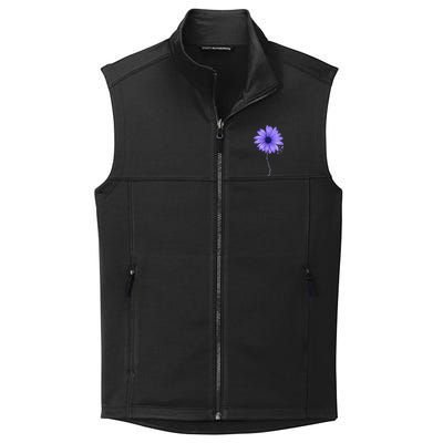 Esophageal Cancer Awareness Sunflower Periwinkle ribbon Collective Smooth Fleece Vest