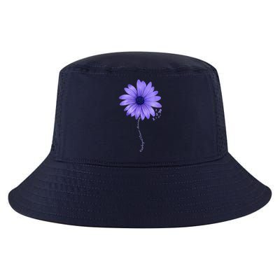 Esophageal Cancer Awareness Sunflower Periwinkle ribbon Cool Comfort Performance Bucket Hat