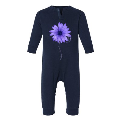 Esophageal Cancer Awareness Sunflower Periwinkle ribbon Infant Fleece One Piece