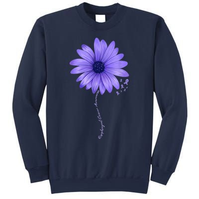 Esophageal Cancer Awareness Sunflower Periwinkle ribbon Sweatshirt