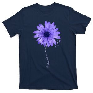 Esophageal Cancer Awareness Sunflower Periwinkle ribbon T-Shirt