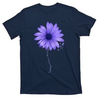 Esophageal Cancer Awareness Sunflower Periwinkle ribbon T-Shirt