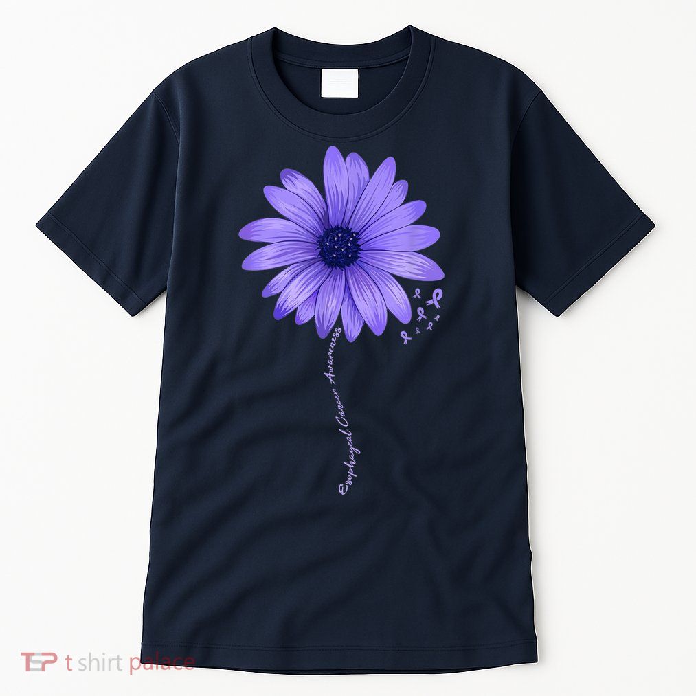 Esophageal Cancer Awareness Sunflower Periwinkle ribbon Tall T-Shirt