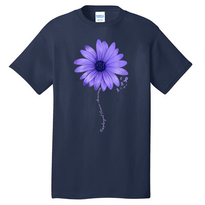 Esophageal Cancer Awareness Sunflower Periwinkle ribbon Tall T-Shirt