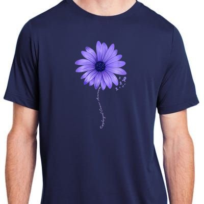 Esophageal Cancer Awareness Sunflower Periwinkle ribbon Adult ChromaSoft Performance T-Shirt