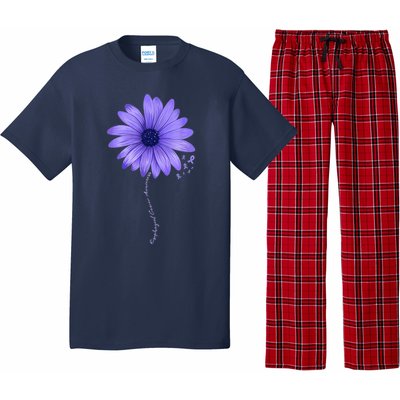 Esophageal Cancer Awareness Sunflower Periwinkle ribbon Pajama Set