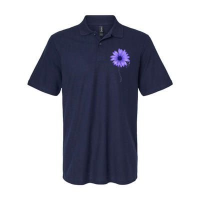 Esophageal Cancer Awareness Sunflower Periwinkle ribbon Softstyle Adult Sport Polo