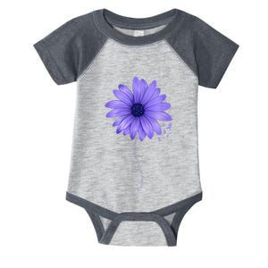 Esophageal Cancer Awareness Sunflower Periwinkle ribbon Infant Baby Jersey Bodysuit