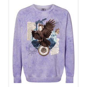 Eagle Collage Ancient Artifact Piece Colorblast Crewneck Sweatshirt