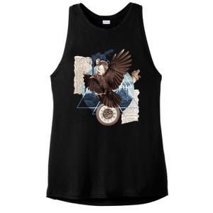 Eagle Collage Ancient Artifact Piece Ladies PosiCharge Tri-Blend Wicking Tank