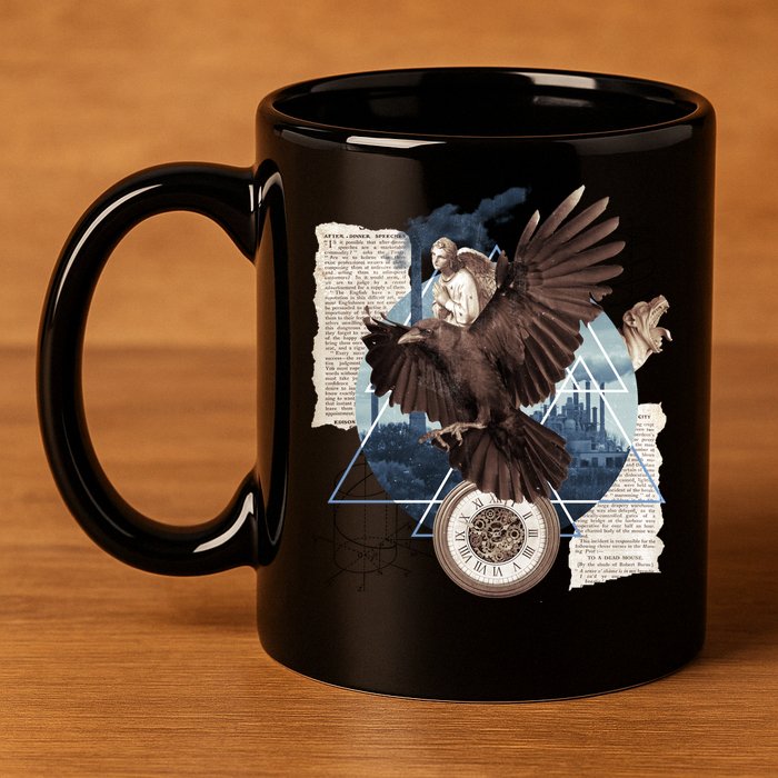 Eagle Collage Ancient Artifact Piece 11oz C Handle Ceramic Mug