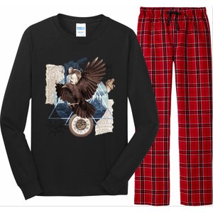 Eagle Collage Ancient Artifact Piece Long Sleeve Pajama Set