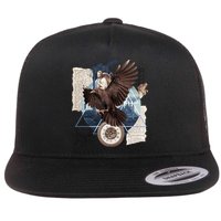 Eagle Collage Ancient Artifact Piece Flatbill Hat