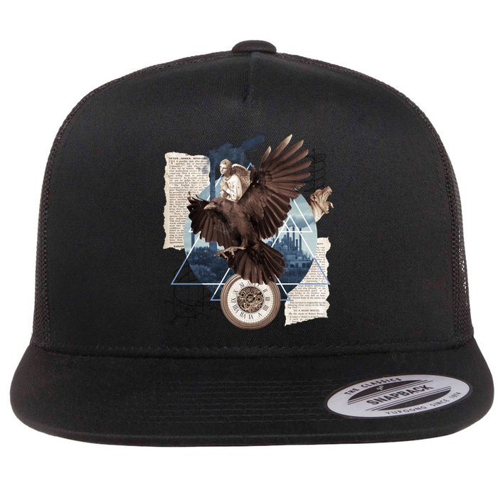 Eagle Collage Ancient Artifact Piece Flatbill Hat
