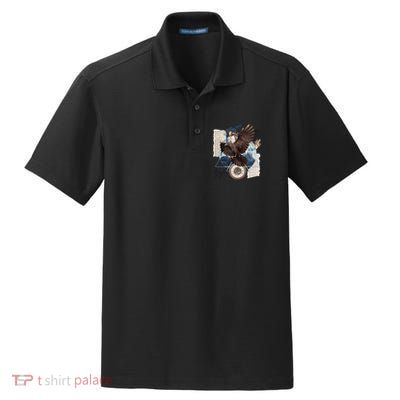 Eagle Collage Ancient Artifact Piece Dry Zone Grid Polo