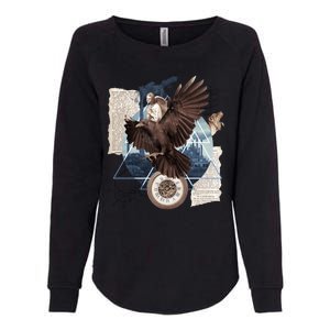 Eagle Collage Ancient Artifact Piece Womens California Wash Sweatshirt