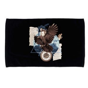 Eagle Collage Ancient Artifact Piece Microfiber Hand Towel