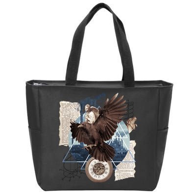 Eagle Collage Ancient Artifact Piece Zip Tote Bag