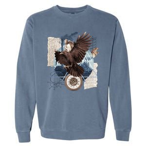 Eagle Collage Ancient Artifact Piece Garment-Dyed Sweatshirt