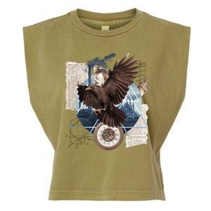 Eagle Collage Ancient Artifact Piece Garment-Dyed Women's Muscle Tee