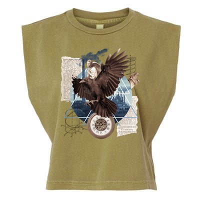 Eagle Collage Ancient Artifact Piece Garment-Dyed Women's Muscle Tee