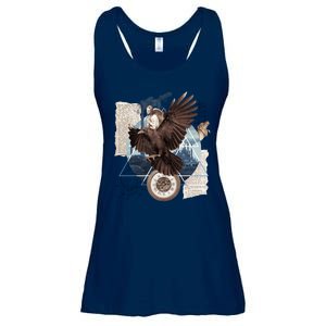 Eagle Collage Ancient Artifact Piece Ladies Essential Flowy Tank