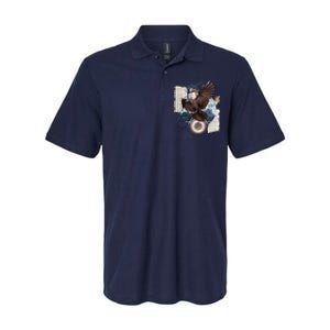 Eagle Collage Ancient Artifact Piece Softstyle Adult Sport Polo