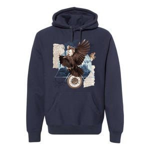 Eagle Collage Ancient Artifact Piece Premium Hoodie