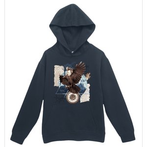 Eagle Collage Ancient Artifact Piece Urban Pullover Hoodie