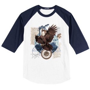 Eagle Collage Ancient Artifact Piece Baseball Sleeve Shirt