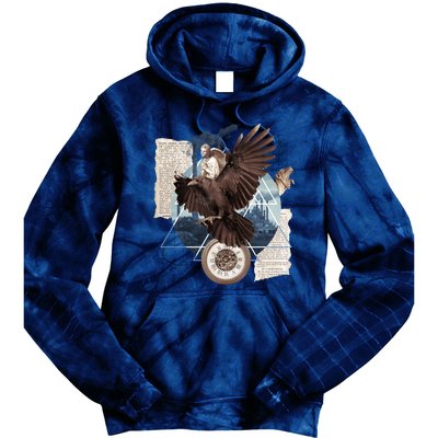 Eagle Collage Ancient Artifact Piece Tie Dye Hoodie