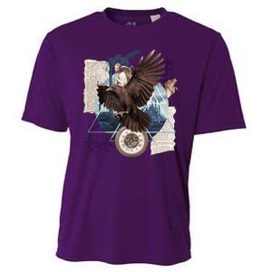 Eagle Collage Ancient Artifact Piece Cooling Performance Crew T-Shirt