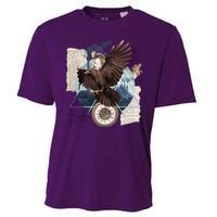 Eagle Collage Ancient Artifact Piece Cooling Performance Crew T-Shirt