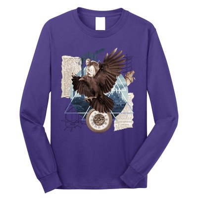 Eagle Collage Ancient Artifact Piece Long Sleeve Shirt