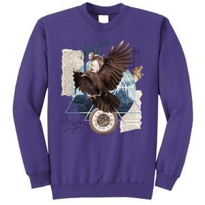 Eagle Collage Ancient Artifact Piece Sweatshirt